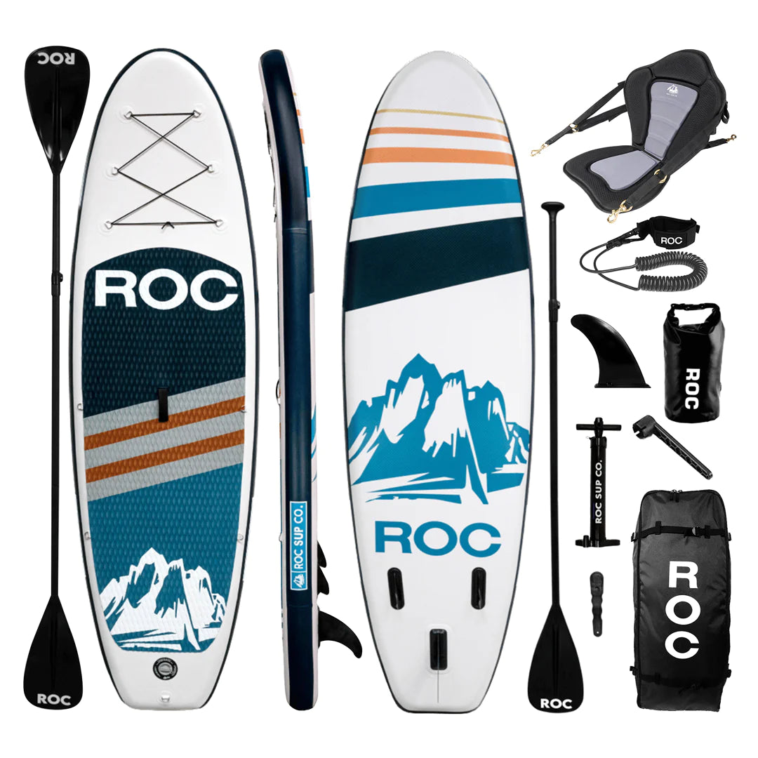 Roc Inflatable Stand Up Paddle Boards with Premium SUP Paddle Board  Accessories, Wide Stable Design, Non-Slip Comfort Deck for Youth & Adults