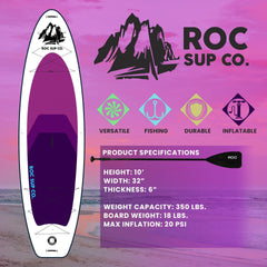  Rokia R 10.6 Feet Inflatable SUP Stand Up Paddle Board (6  Inches Thick) iSUP for Fitness, Yoga, Fishing on Flat Water, Blue… : Sports  & Outdoors