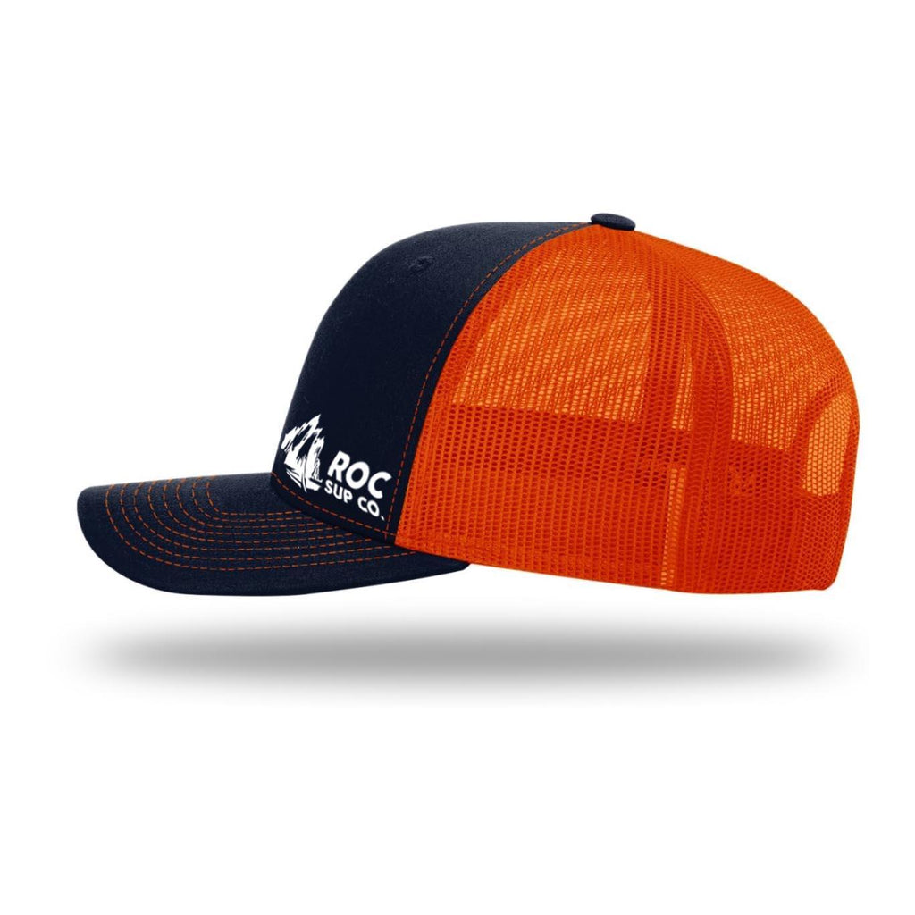 Mesh Trucker Hat - Orange-Navy - ROC Paddleboards